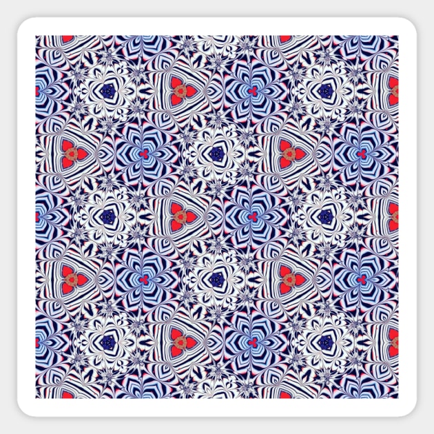 Blue and red pattern Sticker by Annabellepaints